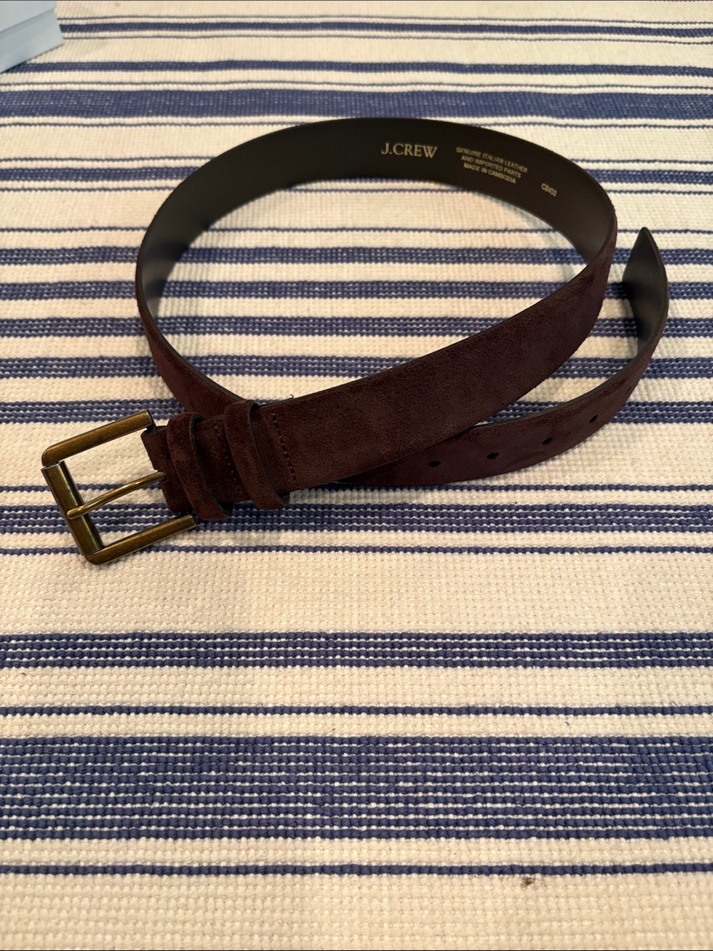 J Crew Suede Belt with Gold Tone Hardware in Espresso Size M